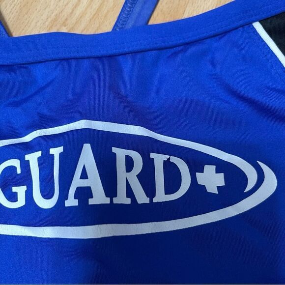 Rise Aquatics Blue and Black‎ Lifeguard Swimsuit Top Medium - Picture 3 of 5
